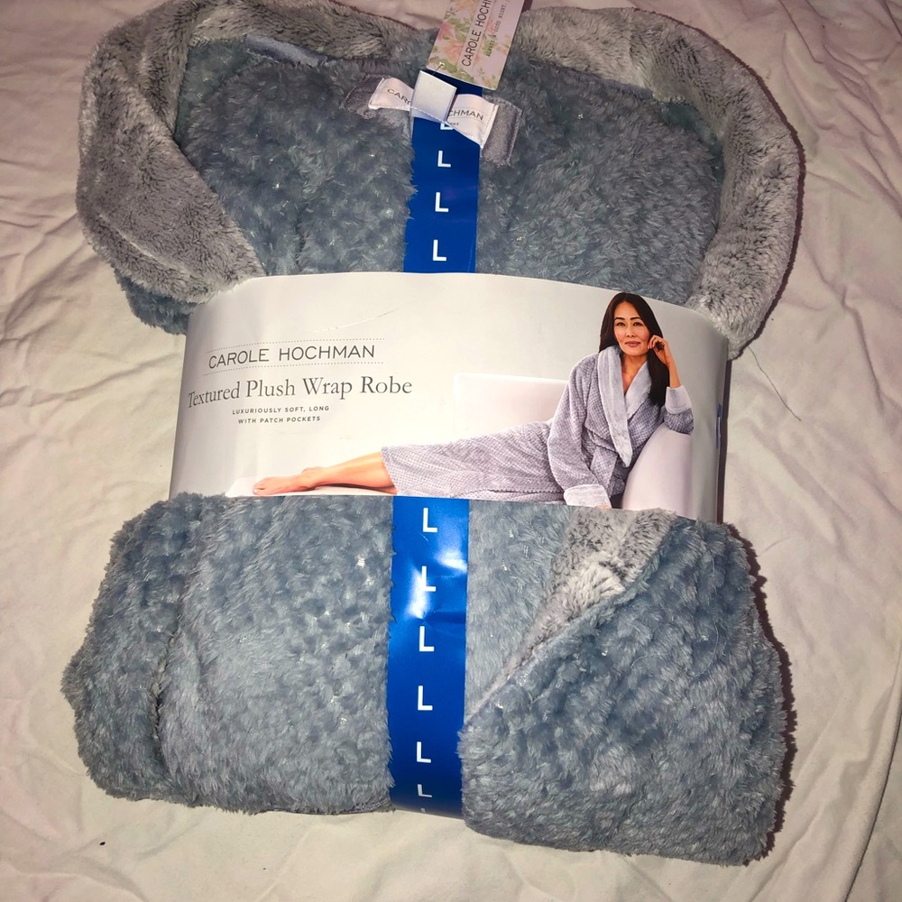 Gray Plush Wrap Robe